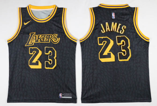 Men Los Angeles Lakers 23 James Black Game Nike NBA Jerseys1